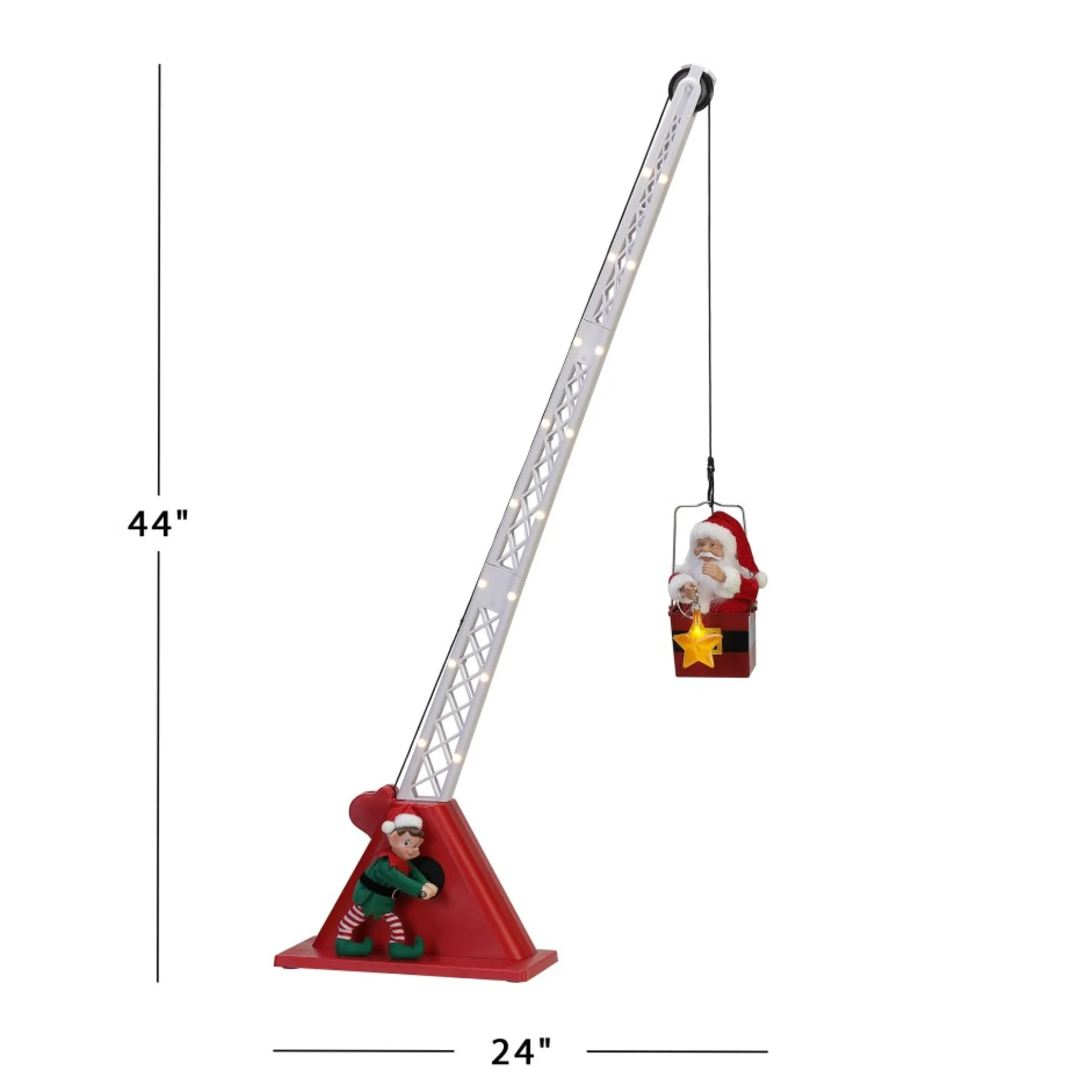 Fashion Mr. Christmas 44" Animated Christmas Crane - White Santa