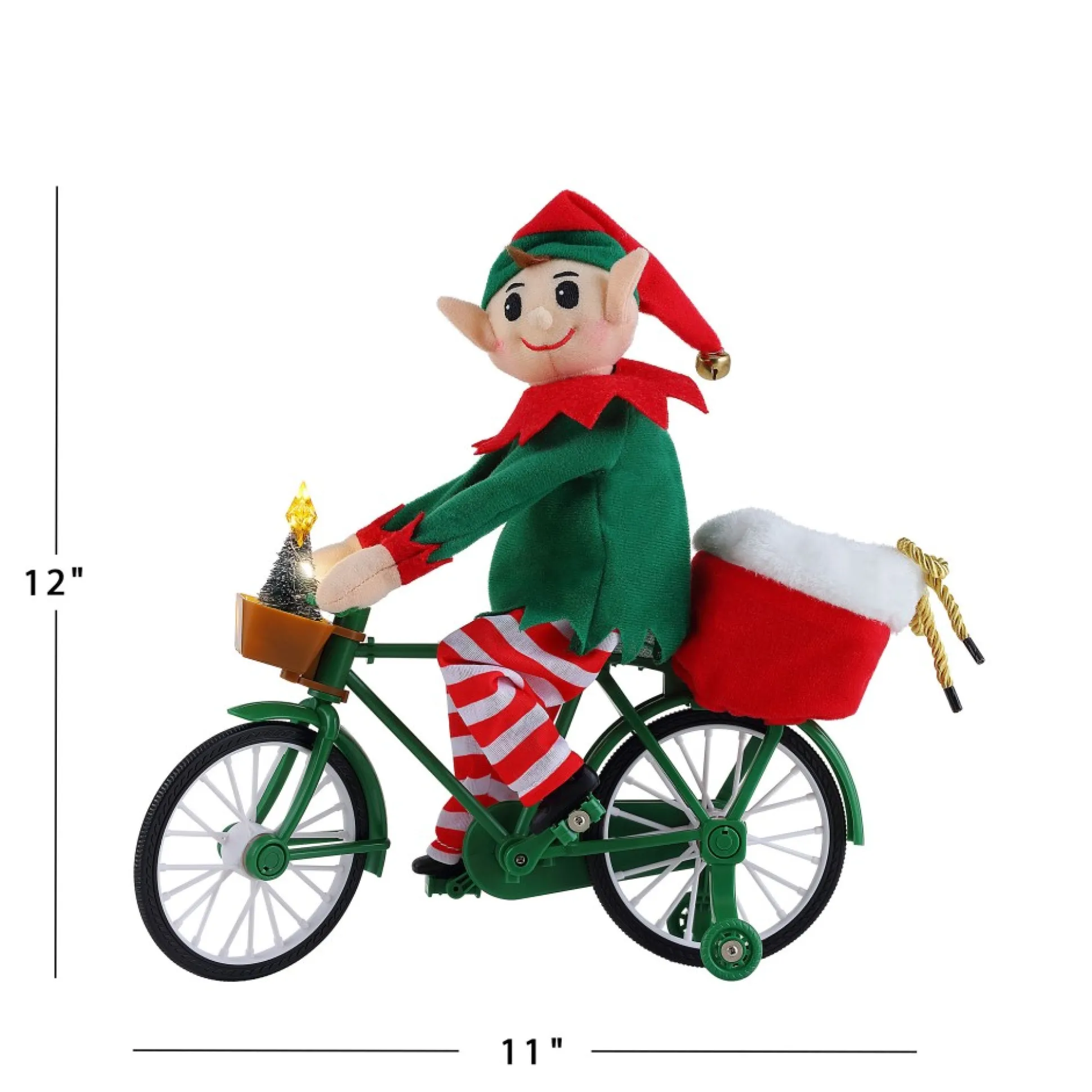 Cheap Mr. Christmas 11" Animated Cycling Elf