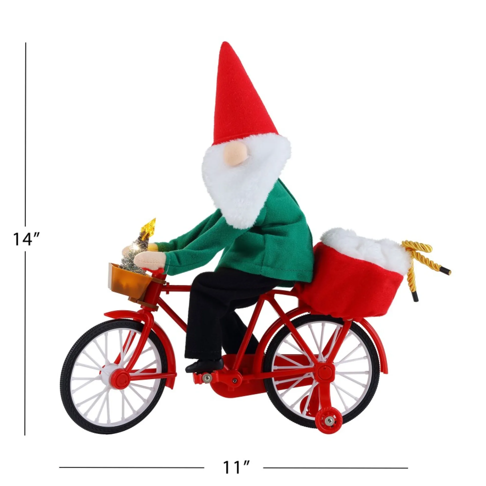 Outlet Mr. Christmas 11" Animated Cycling Gnome