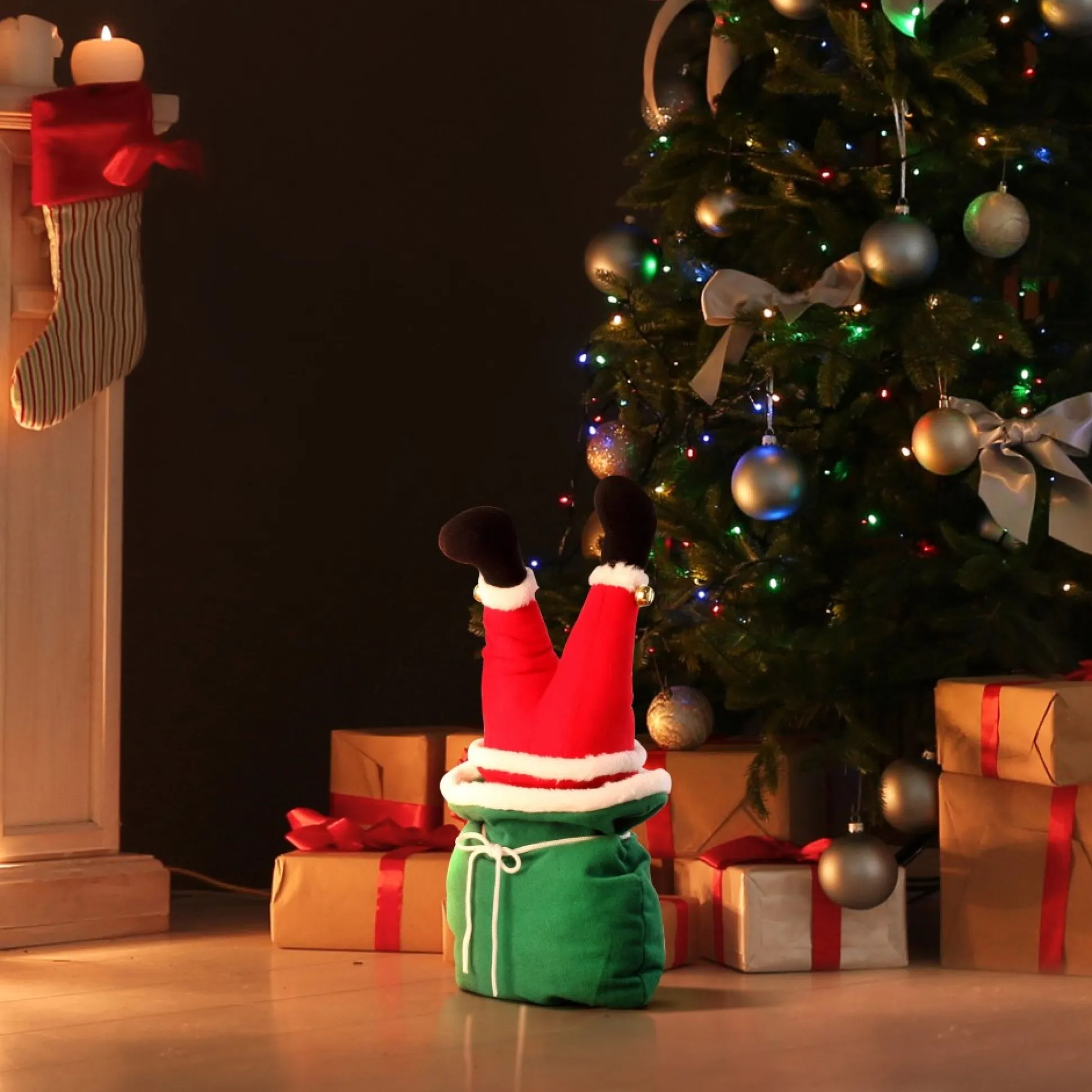 Sale Mr. Christmas 17" Animated Kicker In Bag - Santa
