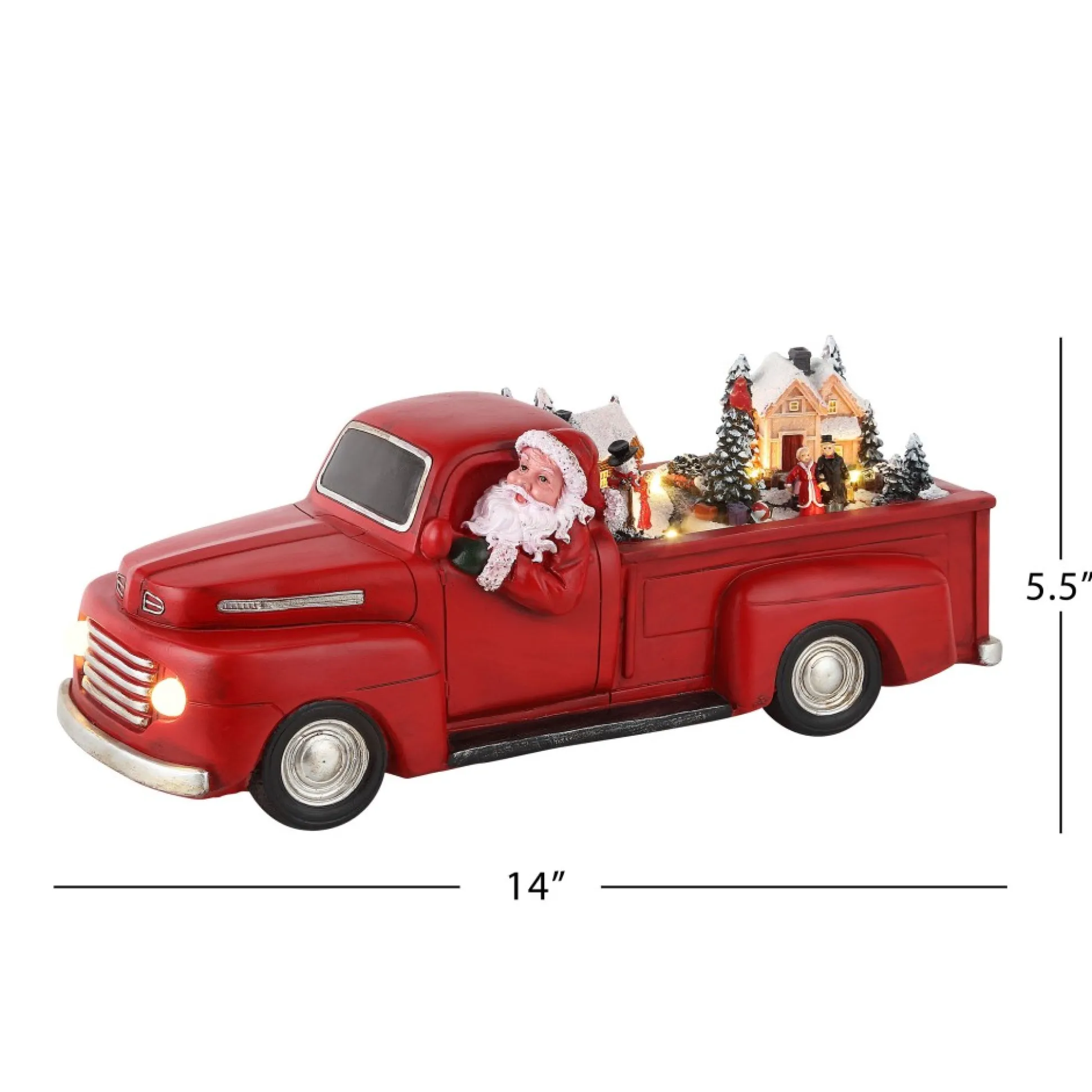 Fashion Mr. Christmas 14" Animated Nostalgic Red Truck - White Santa