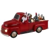 Clearance Mr. Christmas 11" Animated Nostalgic Red Truck - Black Santa