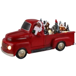 Clearance Mr. Christmas 11" Animated Nostalgic Red Truck - Black Santa