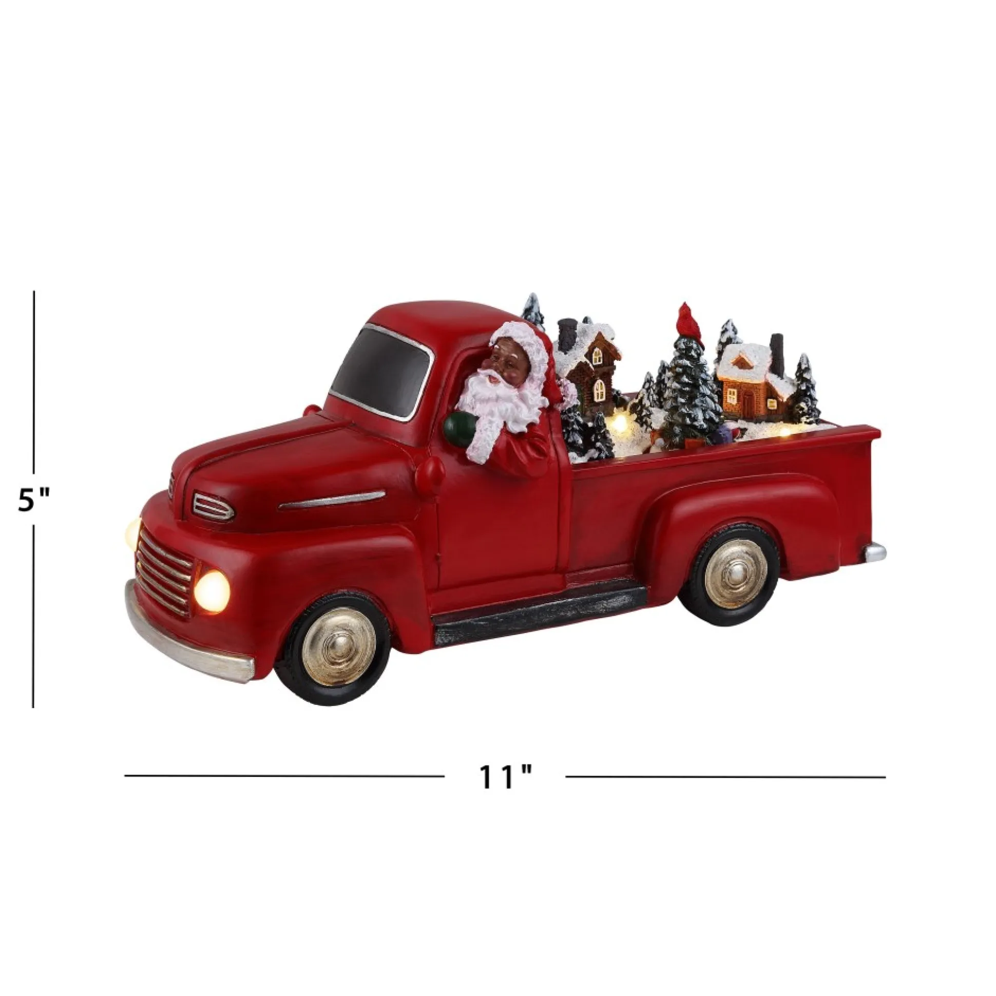 Clearance Mr. Christmas 11" Animated Nostalgic Red Truck - Black Santa