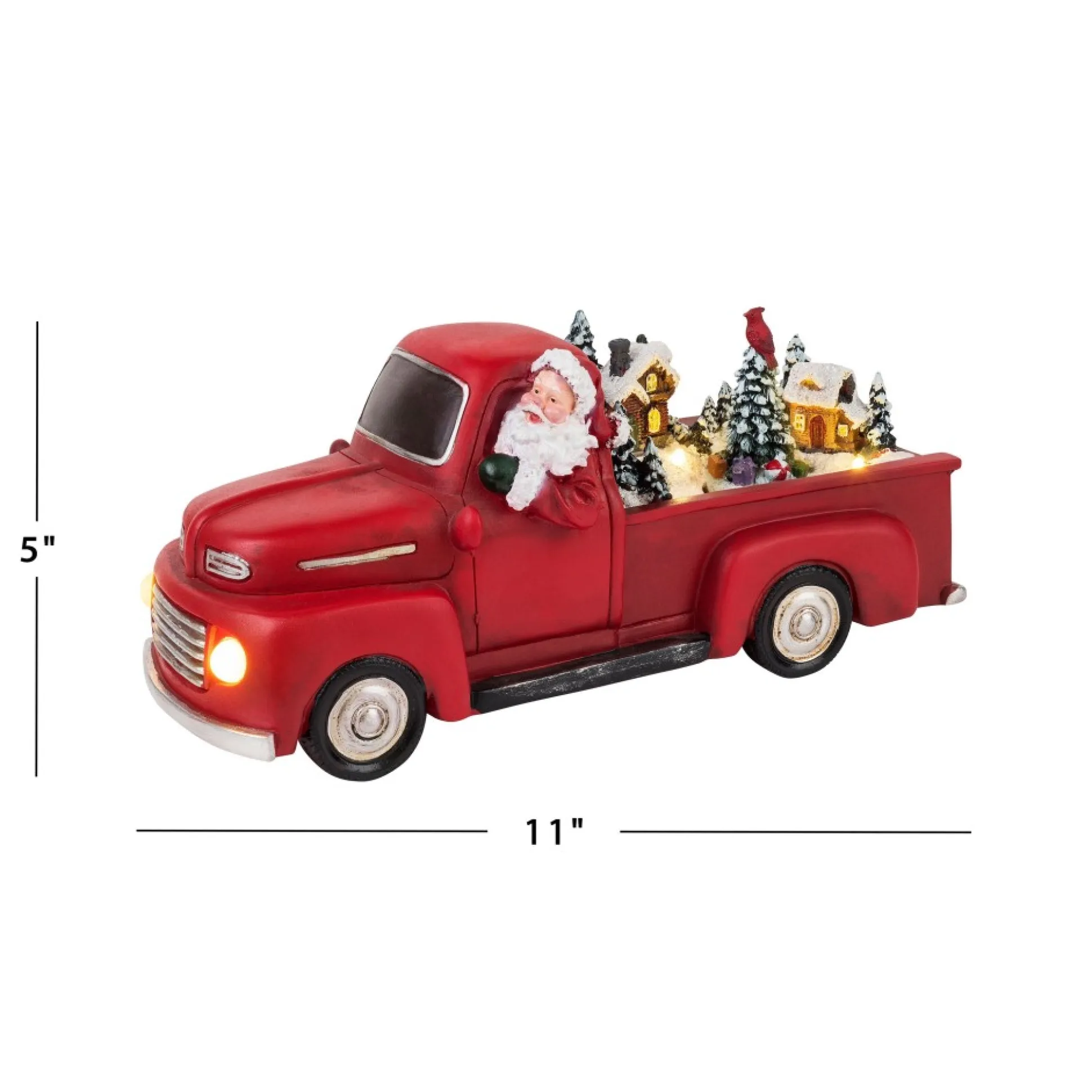 Fashion Mr. Christmas 11" Animated Nostalgic Red Truck - White Santa