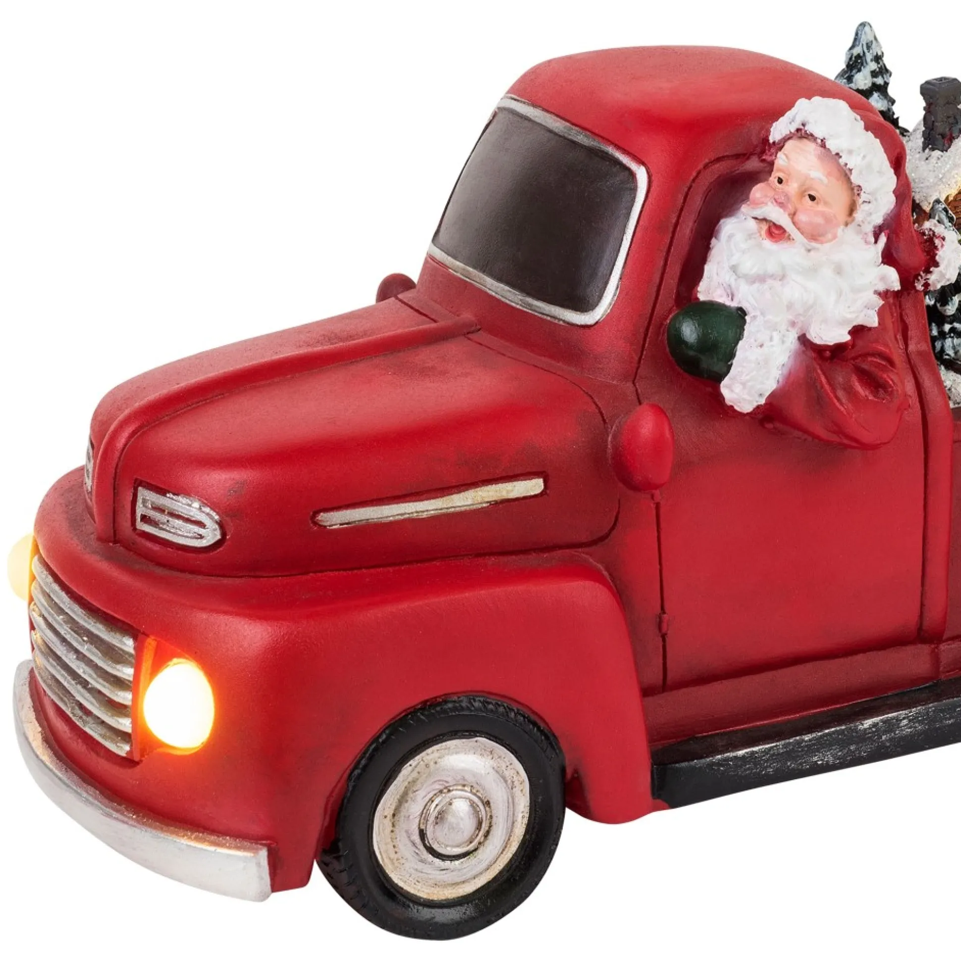 Fashion Mr. Christmas 11" Animated Nostalgic Red Truck - White Santa