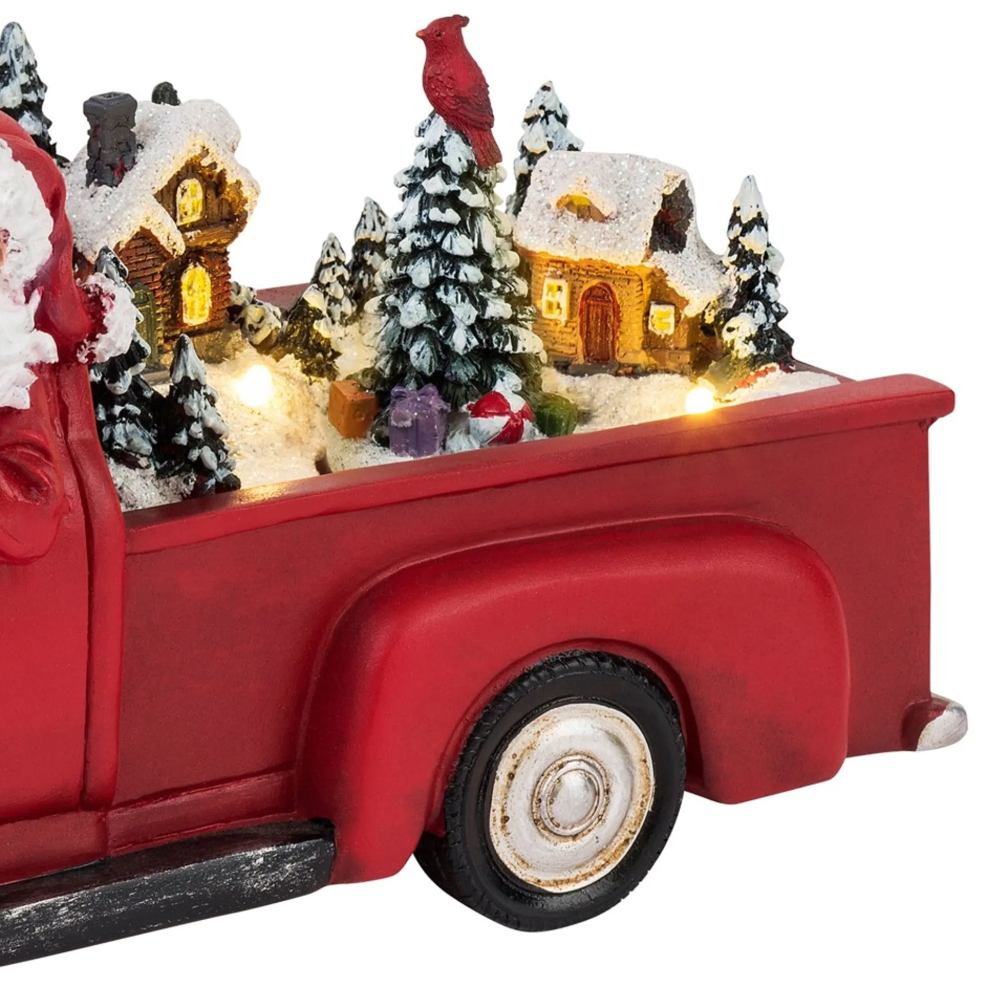 Fashion Mr. Christmas 11" Animated Nostalgic Red Truck - White Santa