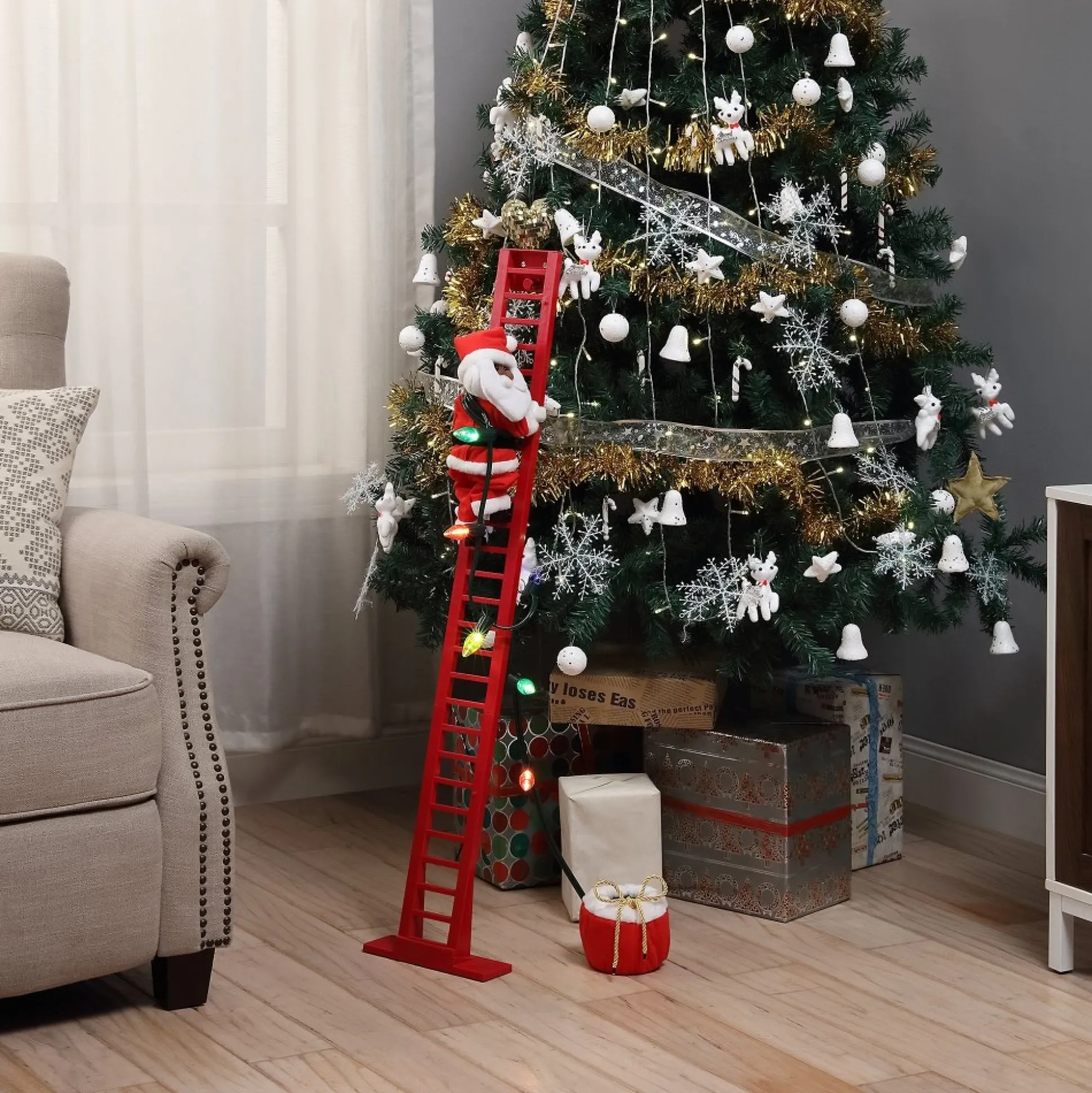 Clearance Mr. Christmas 43" Animated Super Climbing Black Santa