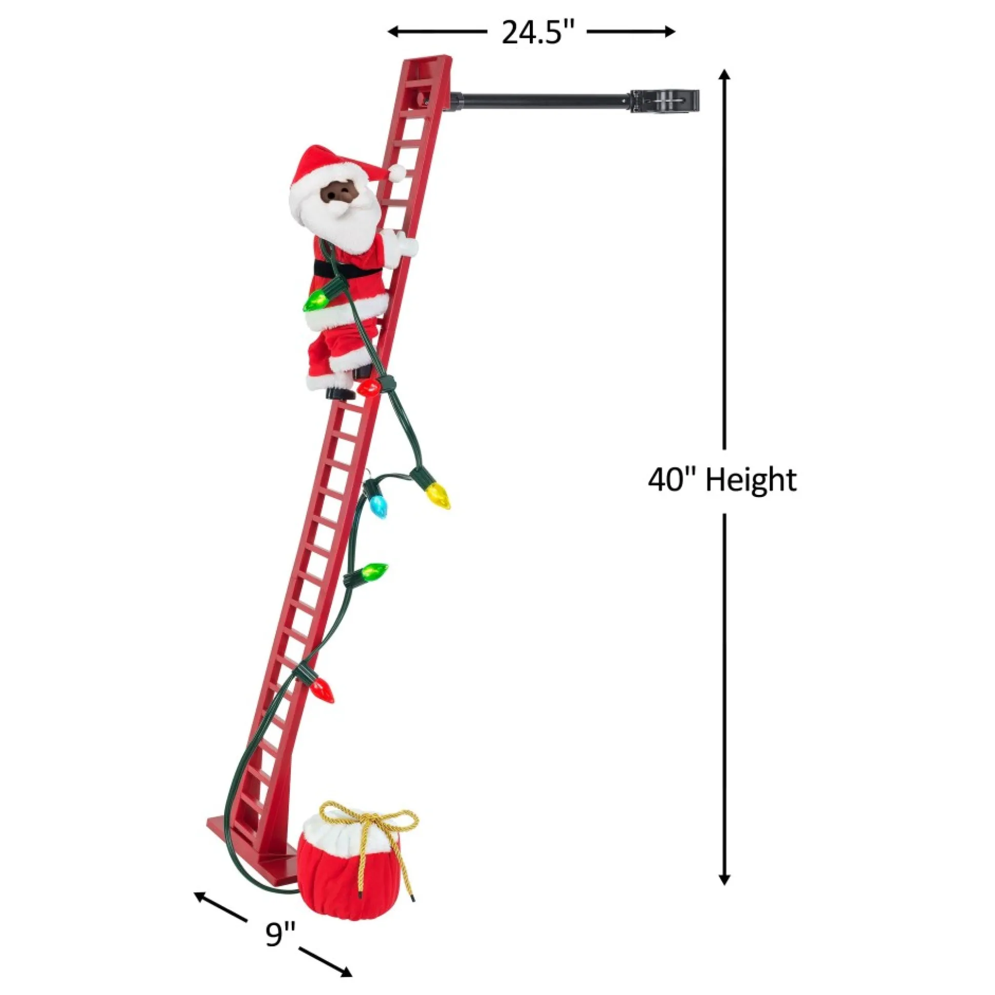 Clearance Mr. Christmas 43" Animated Super Climbing Black Santa