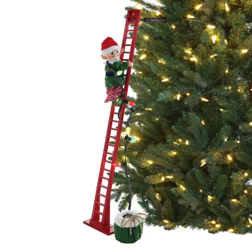 Cheap Mr. Christmas 43" Animated Super Climbing White Elf