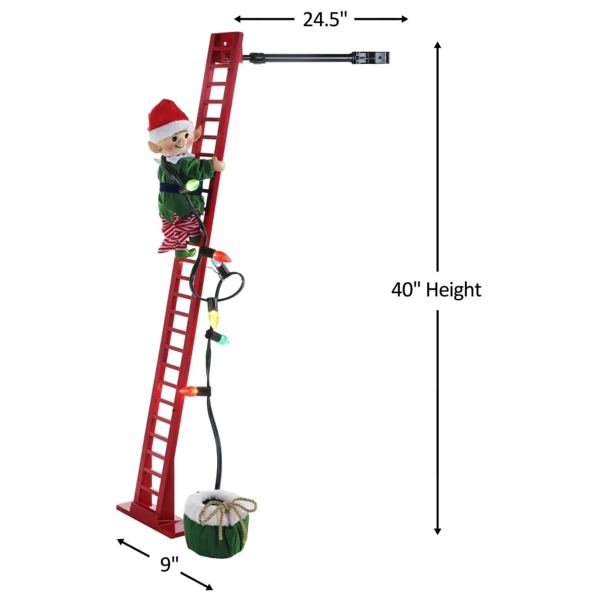 Cheap Mr. Christmas 43" Animated Super Climbing White Elf