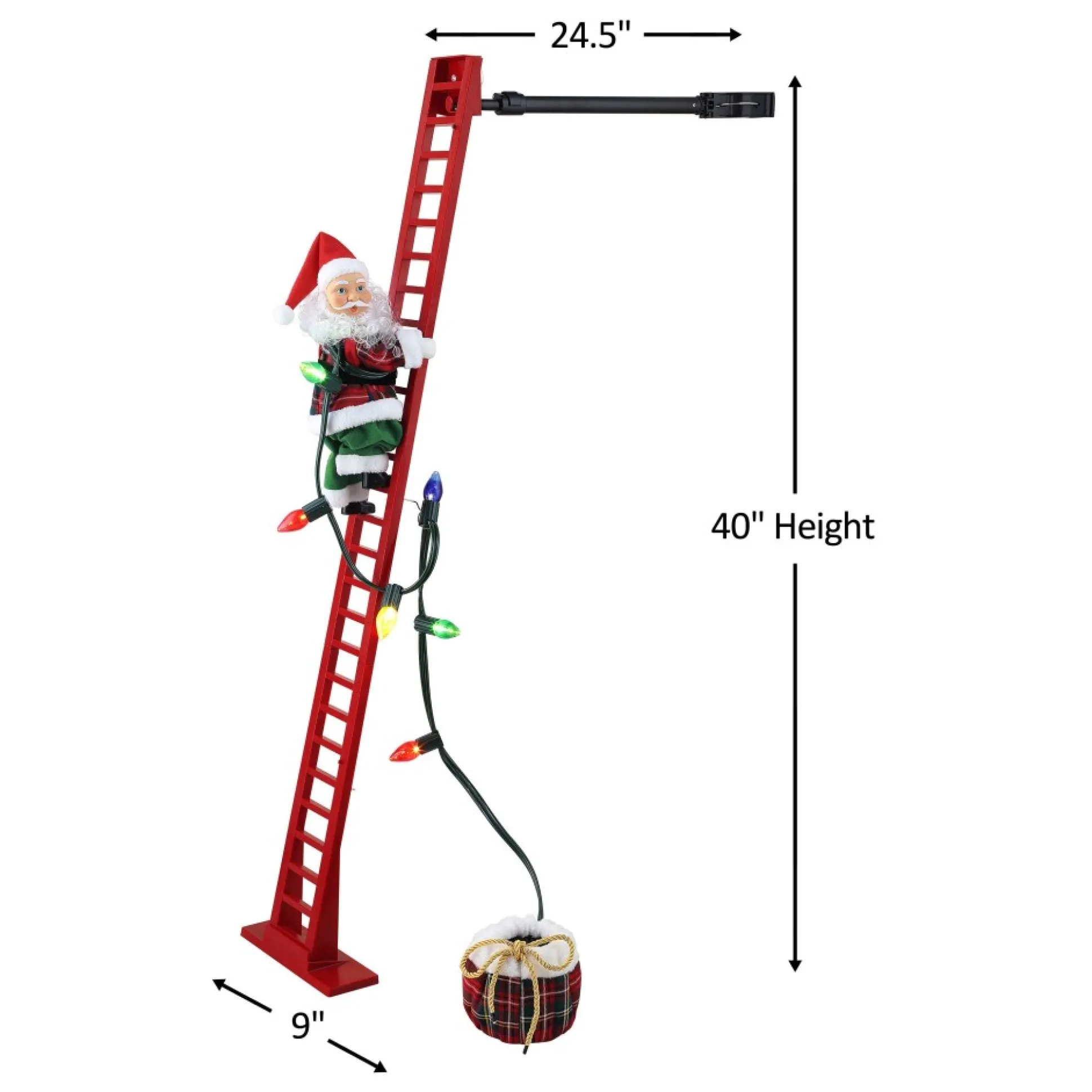 Flash Sale Mr. Christmas 43" Animated Super Climbing Plaid Santa