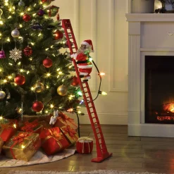 Best Mr. Christmas 43" Animated Super Climbing Sculpted Black Santa