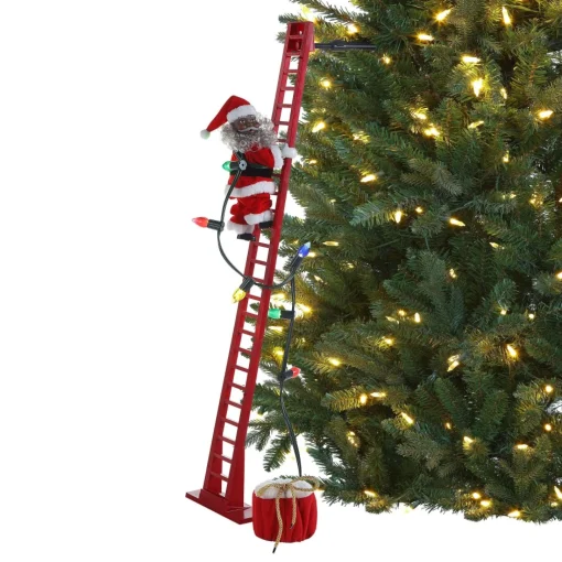 Outlet Mr. Christmas 43" Animated Super Climbing Sculpted Black Santa