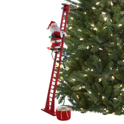 Online Mr. Christmas 43" Animated Super Climbing Sculpted White Santa
