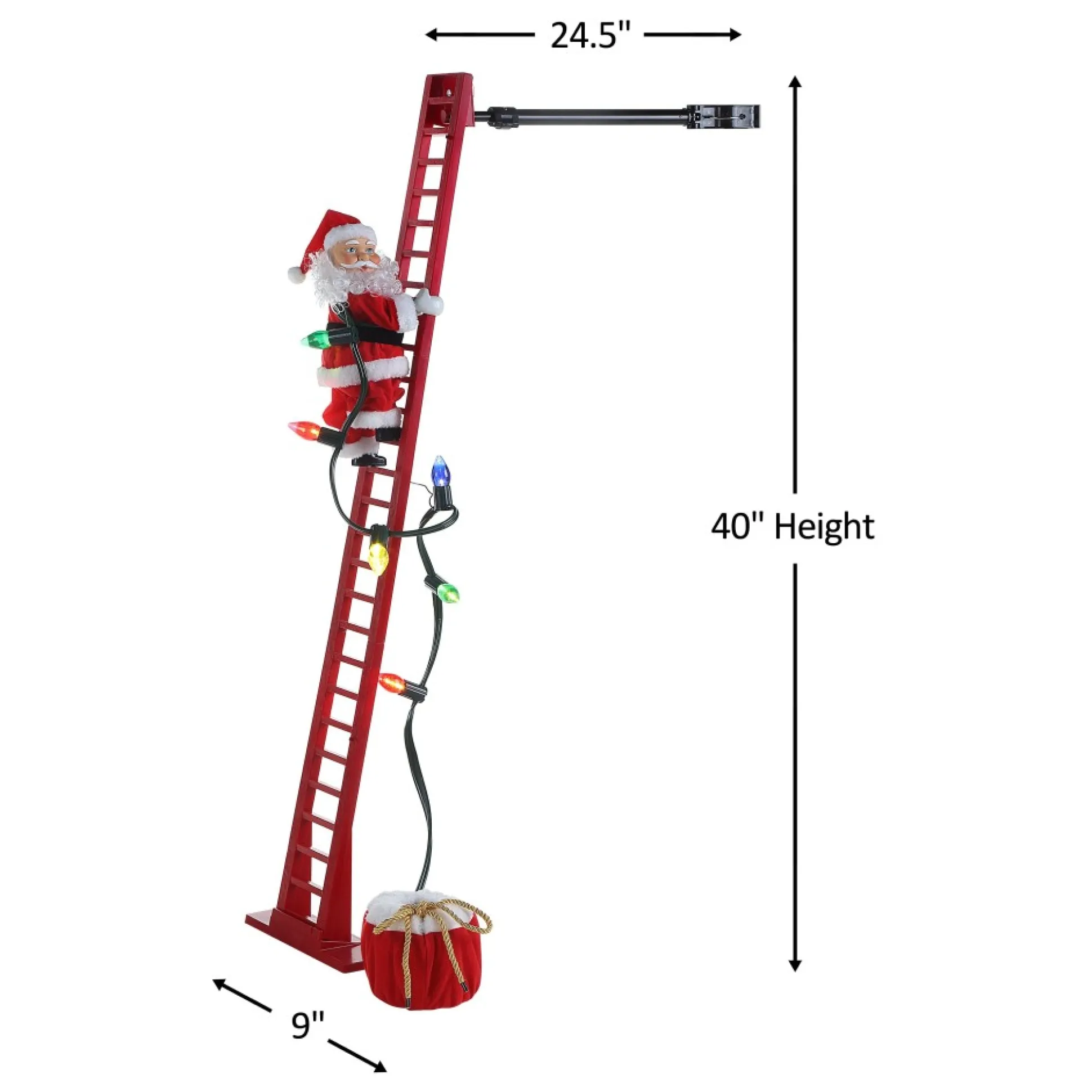 Online Mr. Christmas 43" Animated Super Climbing Sculpted White Santa