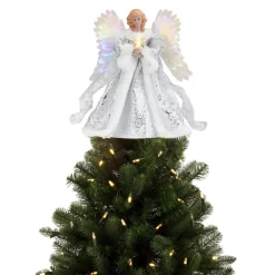 Best Mr. Christmas 12" Fiber Optic Animated Tree Topper - White Angel