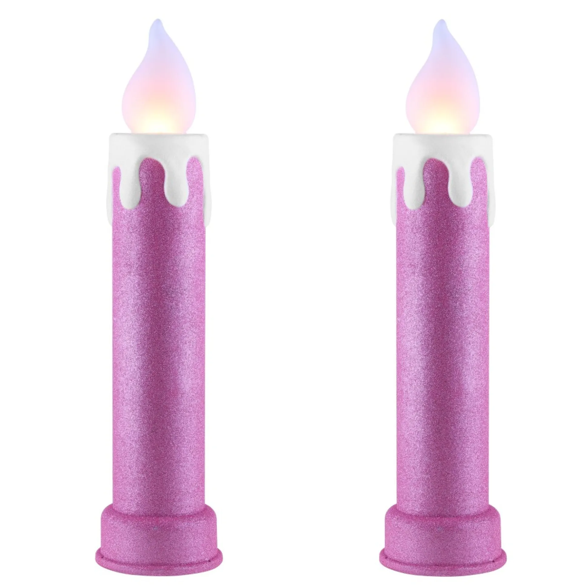 Store Mr. Christmas 24" Glitter Blow Mold Candle - Set Of 2 Pink
