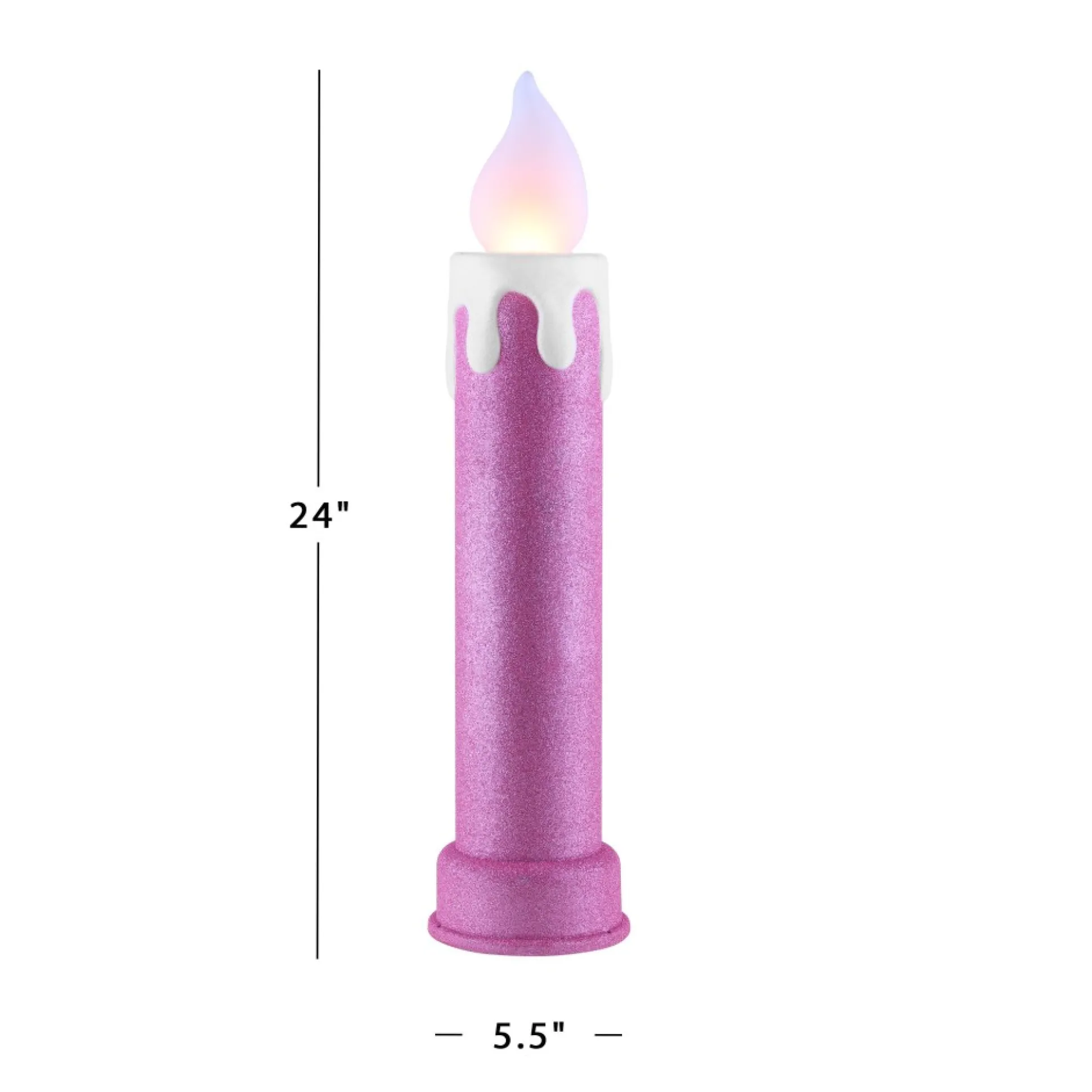 Store Mr. Christmas 24" Glitter Blow Mold Candle - Set Of 2 Pink
