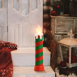 Cheap Mr. Christmas 24" Glittery Blow Mold Candle - Red & Green