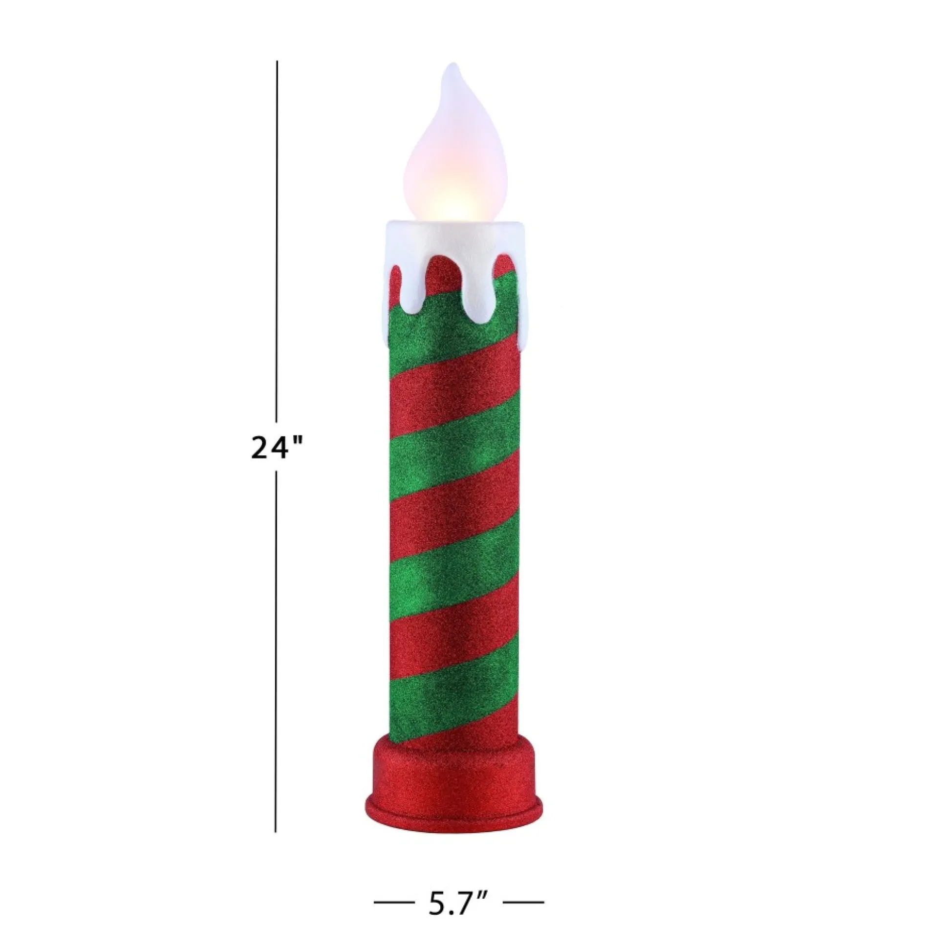 Cheap Mr. Christmas 24" Glittery Blow Mold Candle - Red & Green