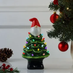 Best Sale Mr. Christmas 8.5" Nostalgic Ceramic Gnome Tree