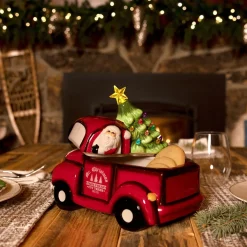 New Mr. Christmas 10.5" Nostalgic Ceramic Lit Truck Cookie Jar