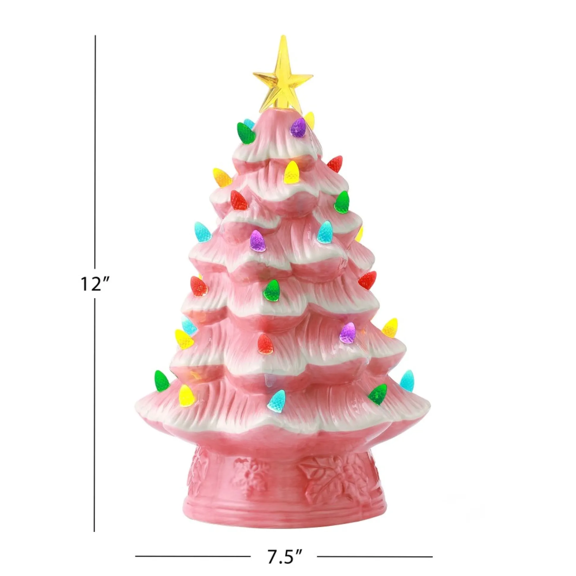 Best Sale Mr. Christmas 12" Nostalgic Ceramic Tree - Pink