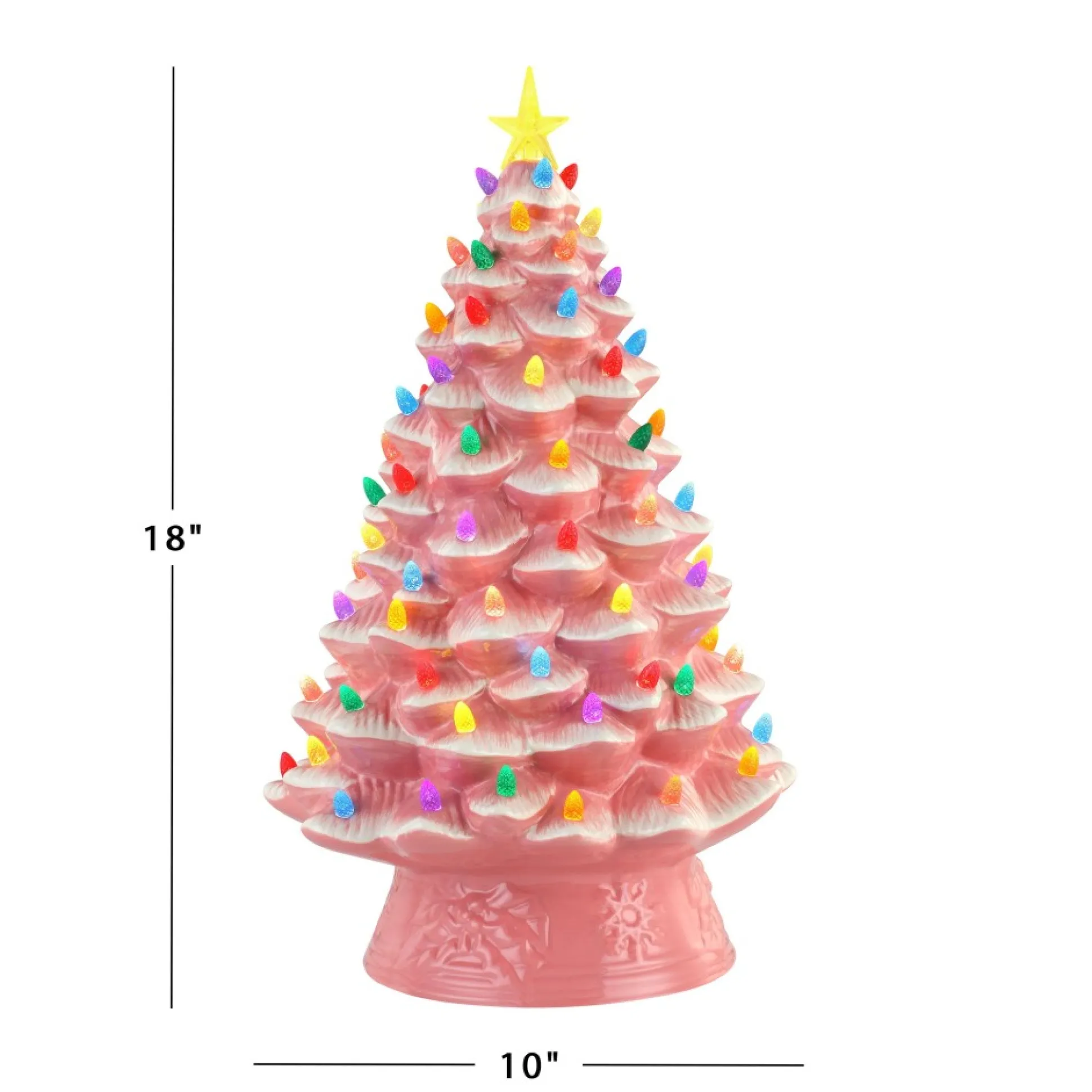 Cheap Mr. Christmas 18" Nostalgic Ceramic Tree - Pink