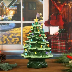 Fashion Mr. Christmas 14" Nostalgic Ceramic Tree - Green