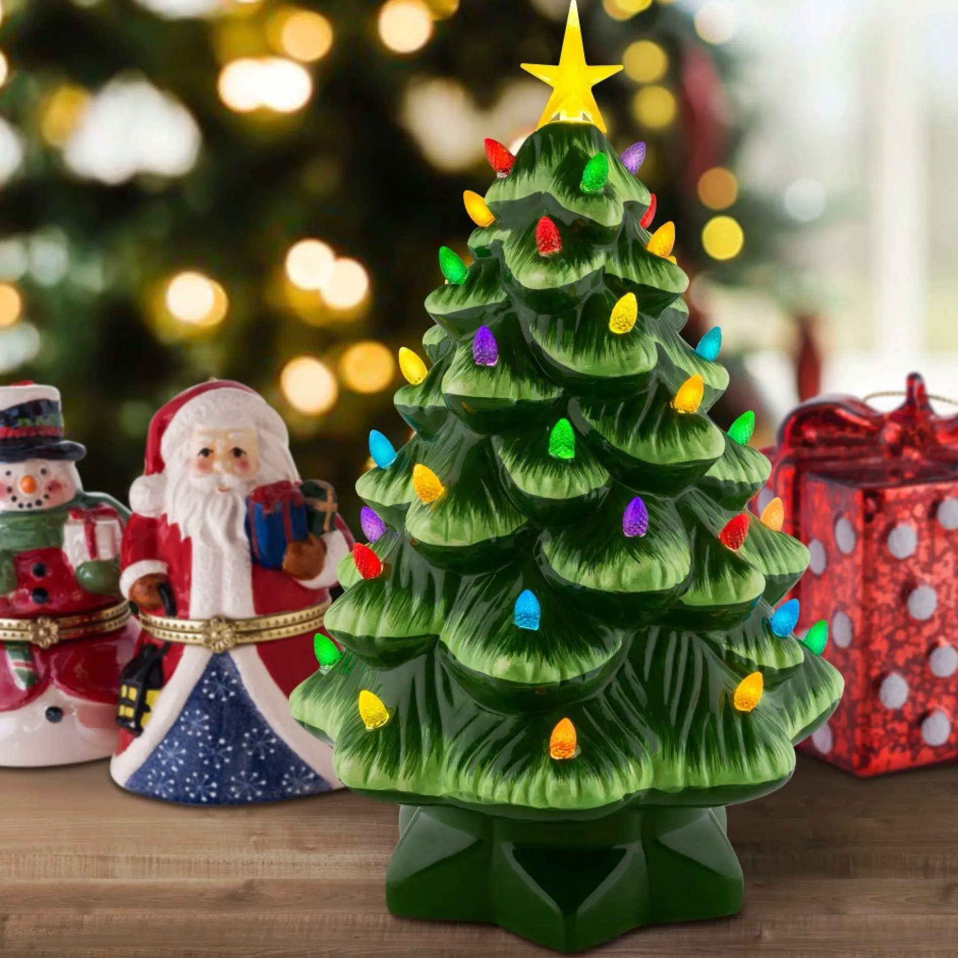 Fashion Mr. Christmas 14" Nostalgic Ceramic Tree - Green
