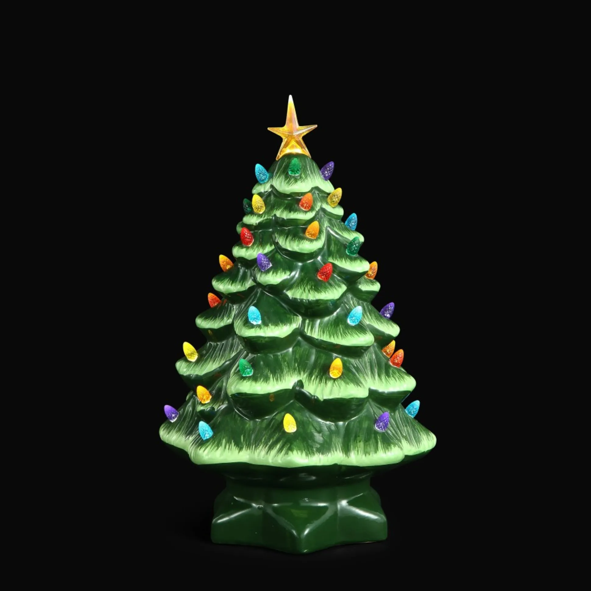 Fashion Mr. Christmas 14" Nostalgic Ceramic Tree - Green