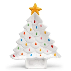 Sale Mr. Christmas 14.25'' Nostalgic Ceramic Tree Dip Platter - White