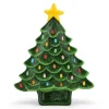 Store Mr. Christmas 14.25'' Nostalgic Ceramic Tree Dip Platter - Green