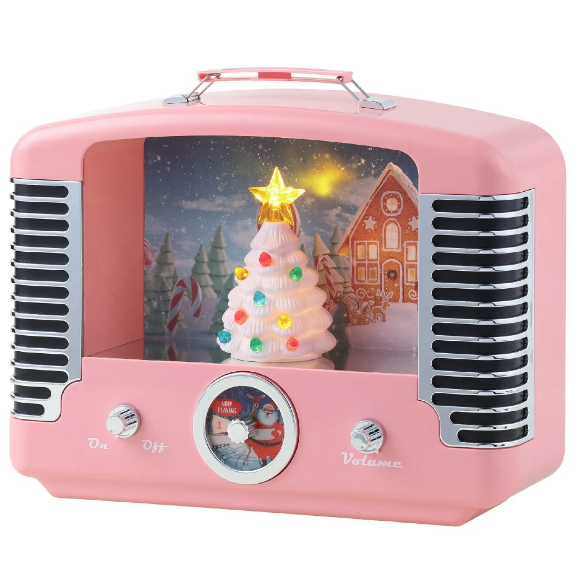 Cheap Mr. Christmas 12" Nostalgic Tree Radio - Pink