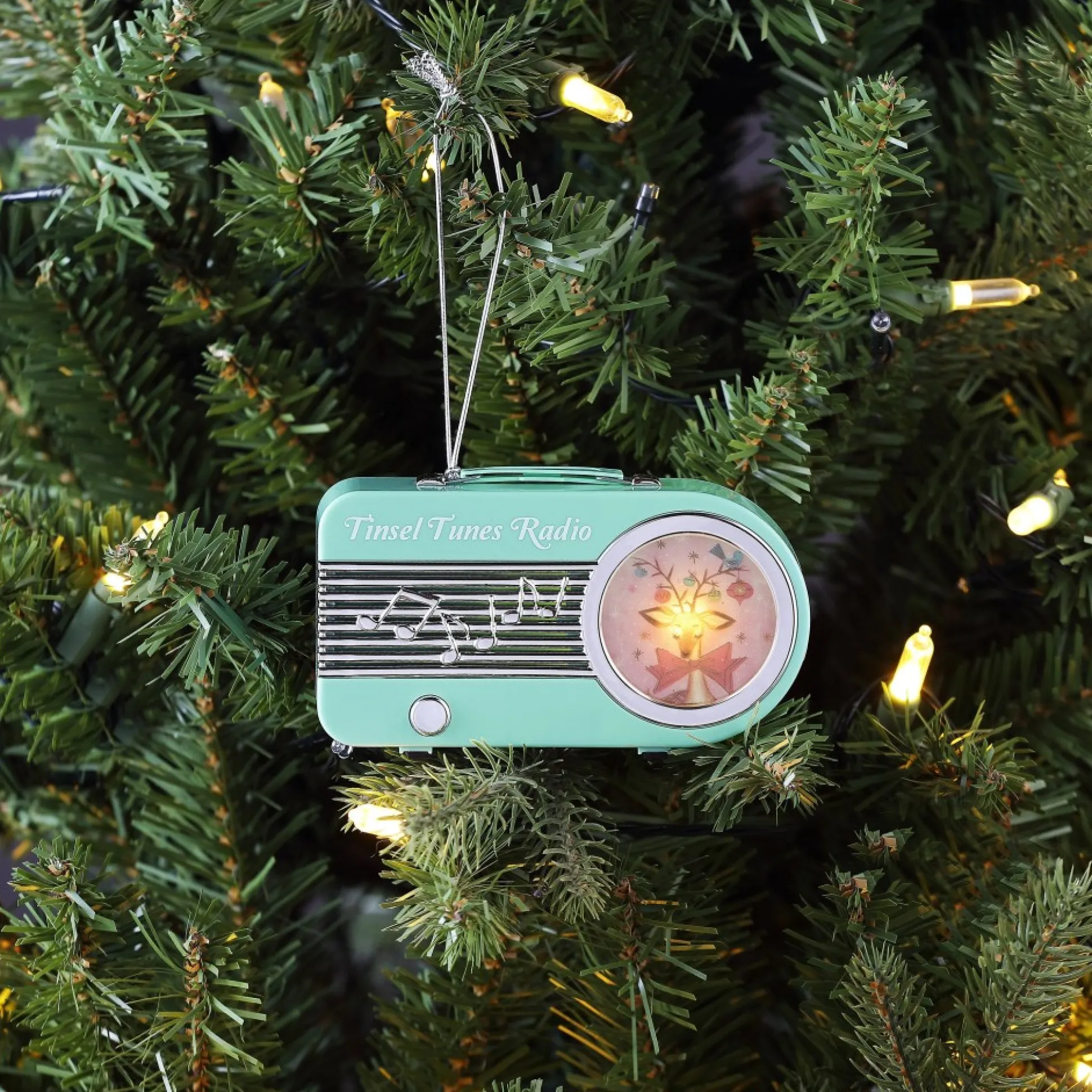 Clearance Mr. Christmas 4.75" Retro Radio Ornament - Teal