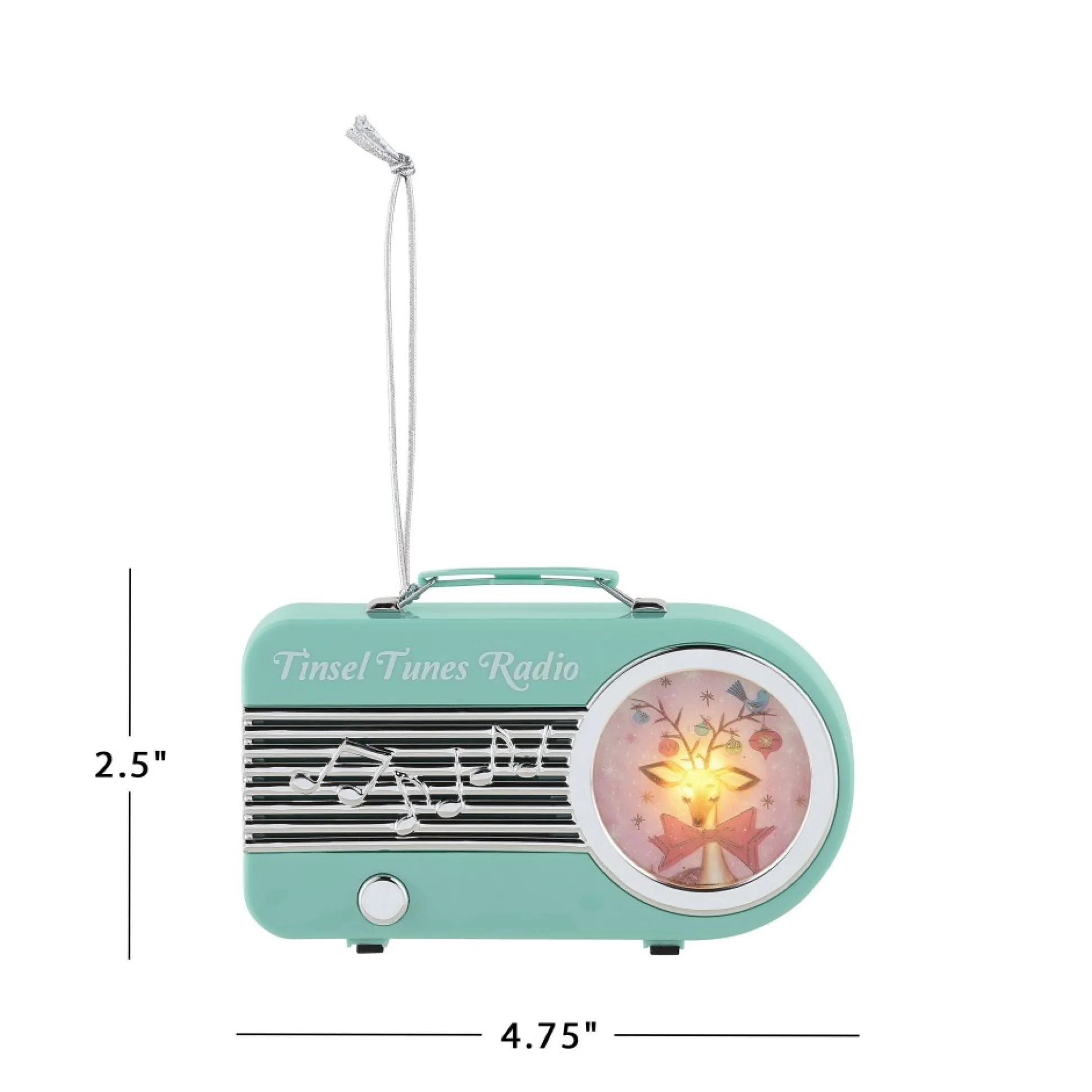 Clearance Mr. Christmas 4.75" Retro Radio Ornament - Teal