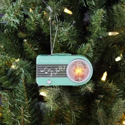 New Mr. Christmas 4.75" Retro Radio Ornament - Teal