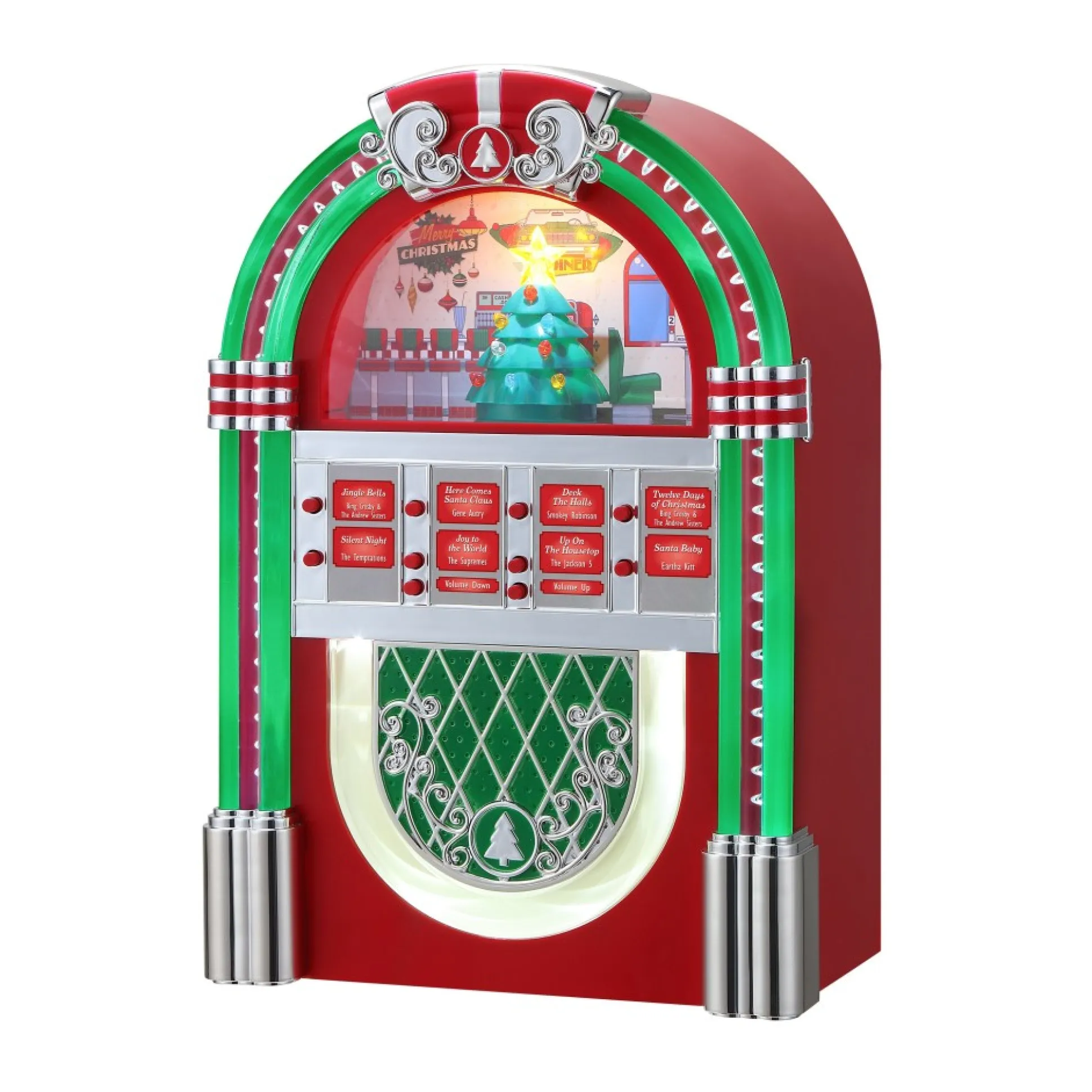 Cheap Mr. Christmas 10.3" Retro Rock-O-Rama Jukebox - Red