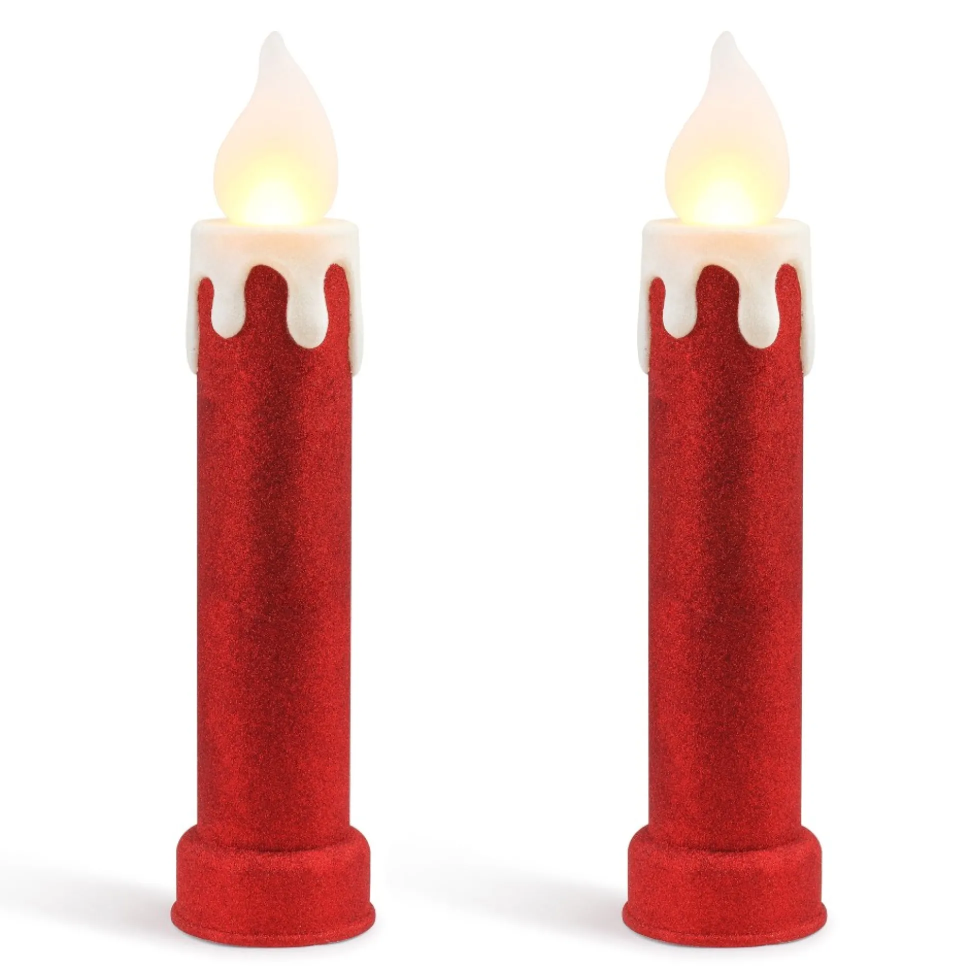 Best Sale Mr. Christmas 24" Set Of 2 Blow Mold Candles - Red