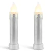 Clearance Mr. Christmas 24" Set Of 2 Blow Mold Candles - Silver