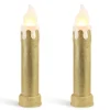 New Mr. Christmas 24" Set Of 2 Blow Mold Candles - Gold