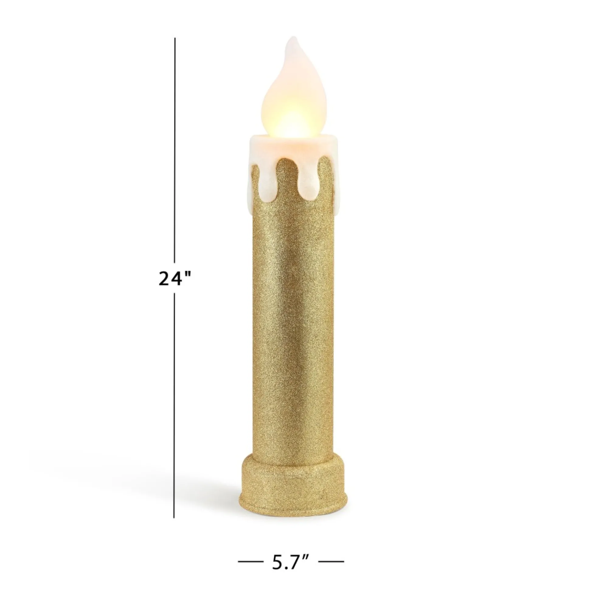 New Mr. Christmas 24" Set Of 2 Blow Mold Candles - Gold