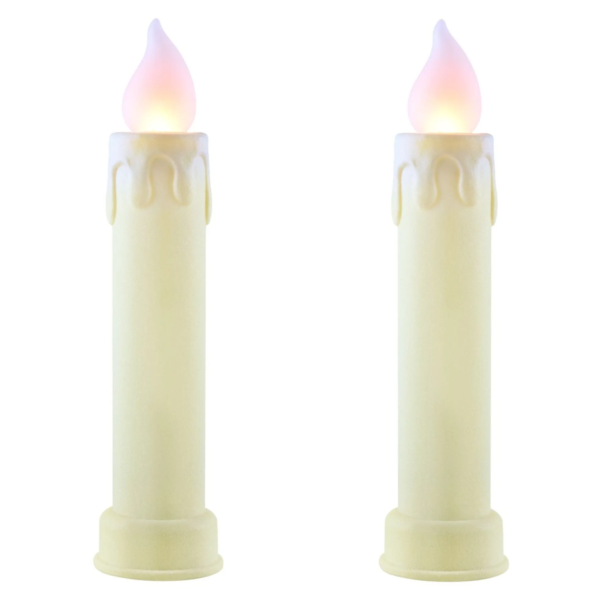 New Mr. Christmas 24" Set Of 2 Blow Mold Candles - Ivory