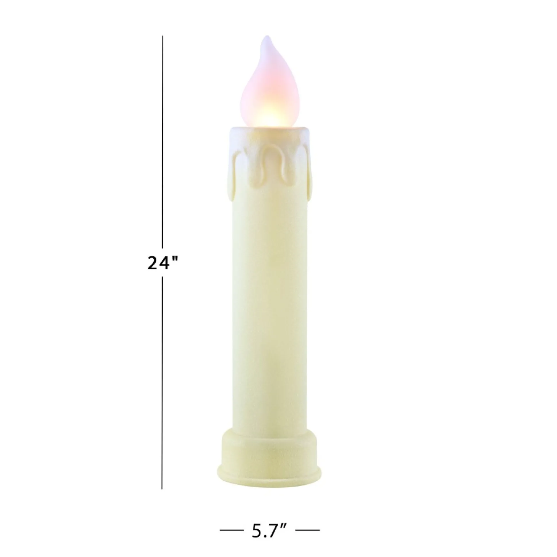 New Mr. Christmas 24" Set Of 2 Blow Mold Candles - Ivory