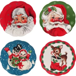 Online Mr. Christmas 8.5" Set Of 4 Nostalgic Ceramic Plates