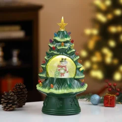Outlet Mr. Christmas 12.5" Snow Globe Nostalgic Tree - Snowman