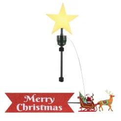 New Mr. Christmas Animated Sleigh Tree Topper With Banner - White Santa