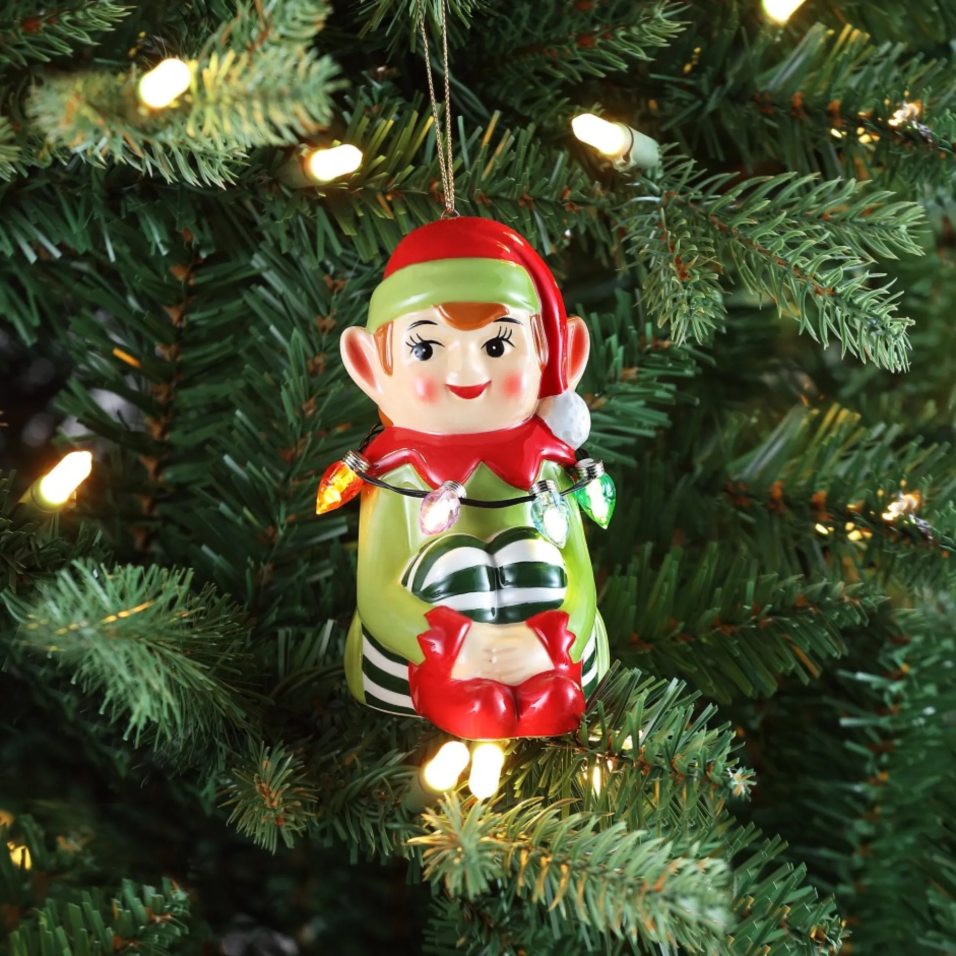 Store Mr. Christmas Mini Nostalgic Ceramic Figure - Elf