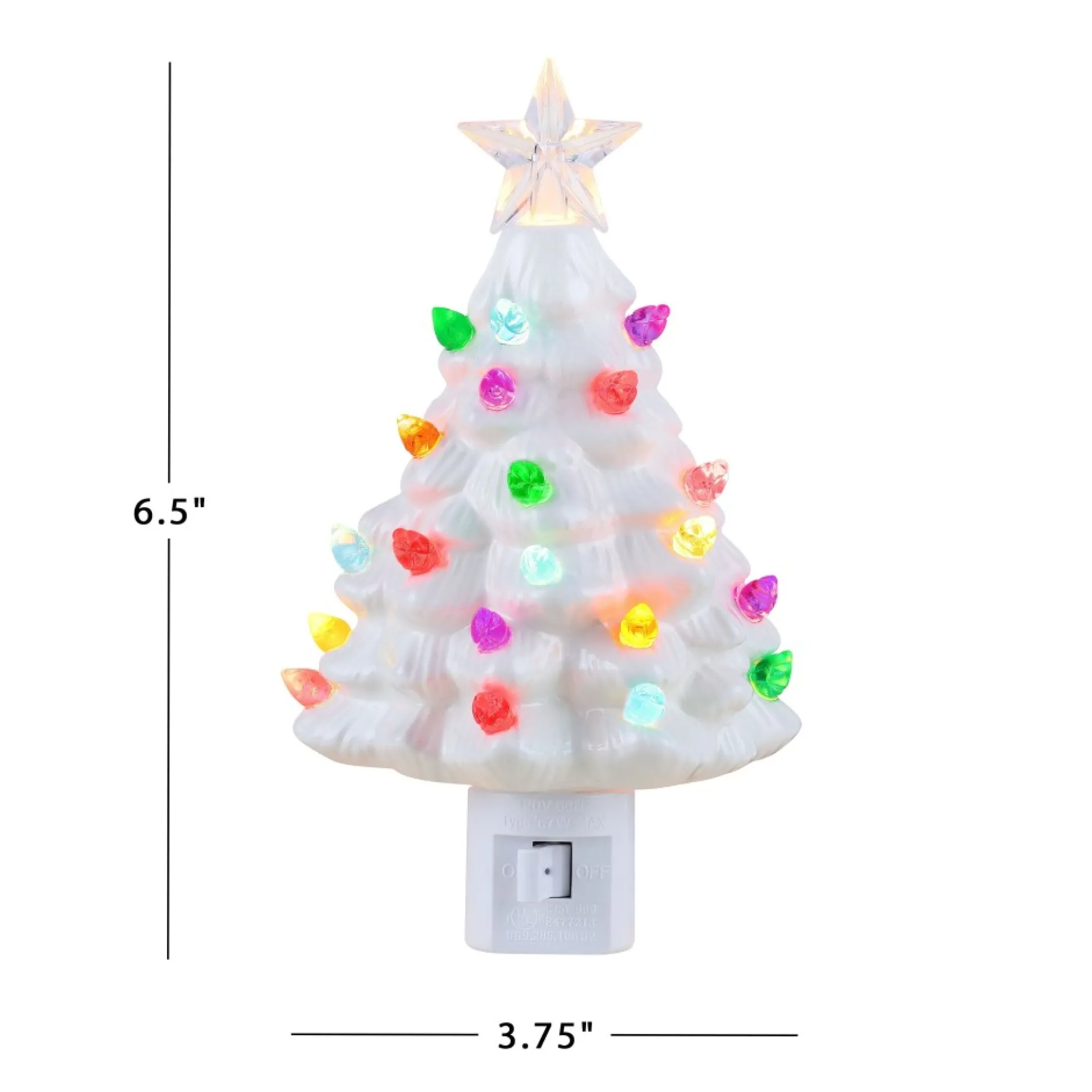 Cheap Mr. Christmas Nostalgic Ceramic Tree Nightlight - White